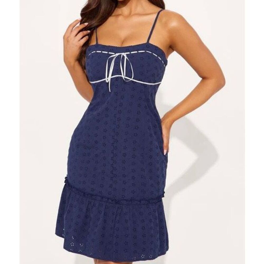 Sleeveless Navy Dress